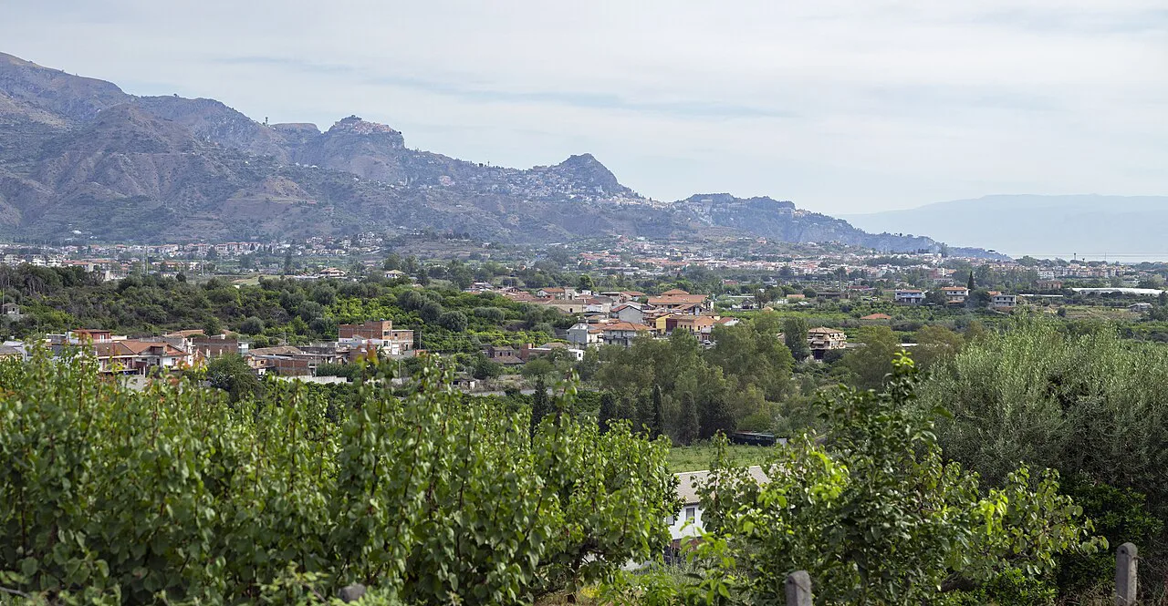 Castelmola and Taormina in Sicily