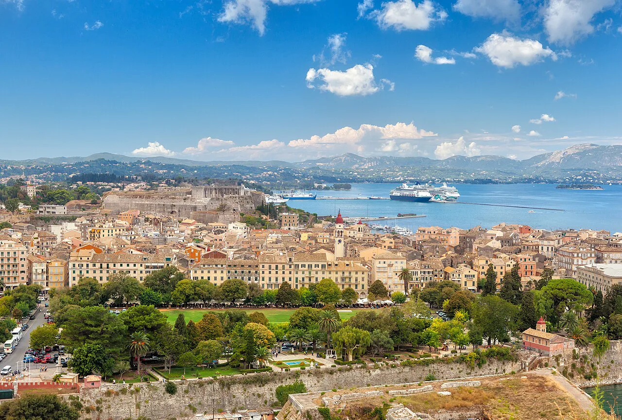 Old Corfu town aerial
