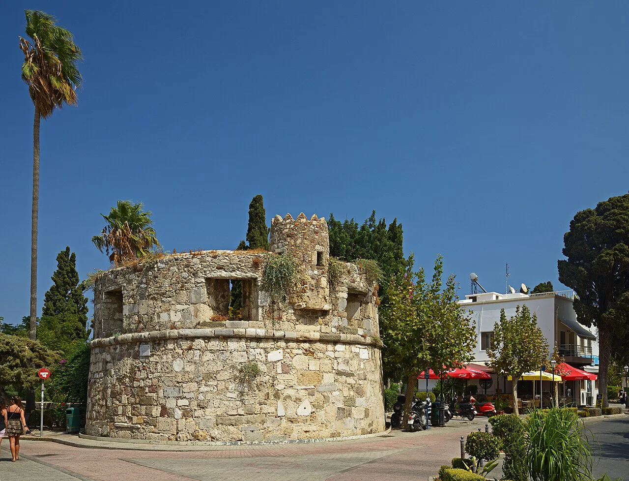 Fortress tower on the Eleftherias Square. Kos, Greece