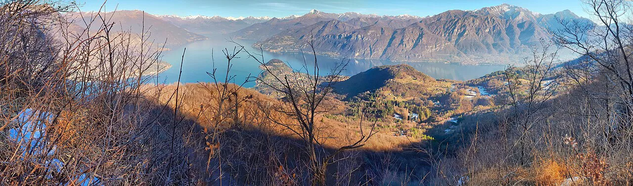 Panoramic view in direction NE from Monte Nuvolone, Lake Como
