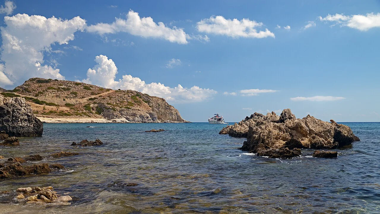 The coast near Stegna 1. Rhodes, Greece