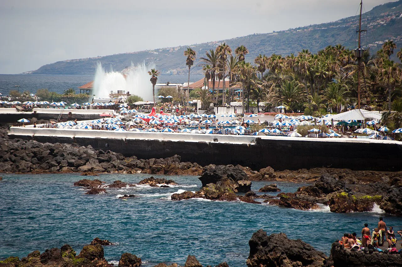 View of Puerto de la Cruz coast. Tenerife, Canary Islands, Spain, Southwestern Europe