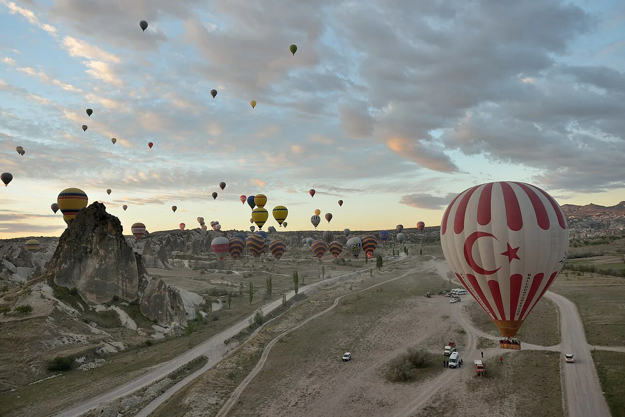 Hot air balloon start in Cappadocia