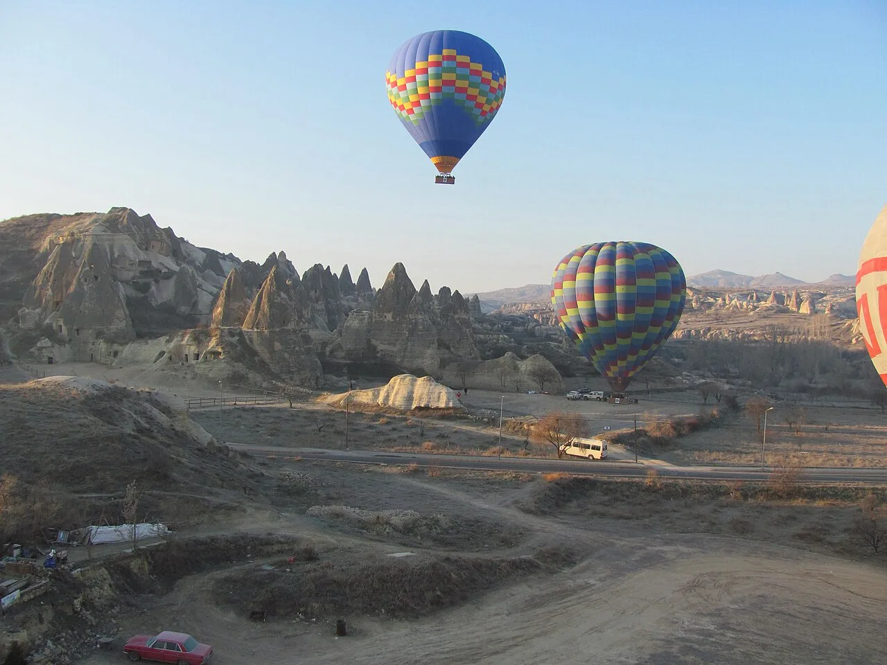 Hot Air Balloons landing at Cappadocia