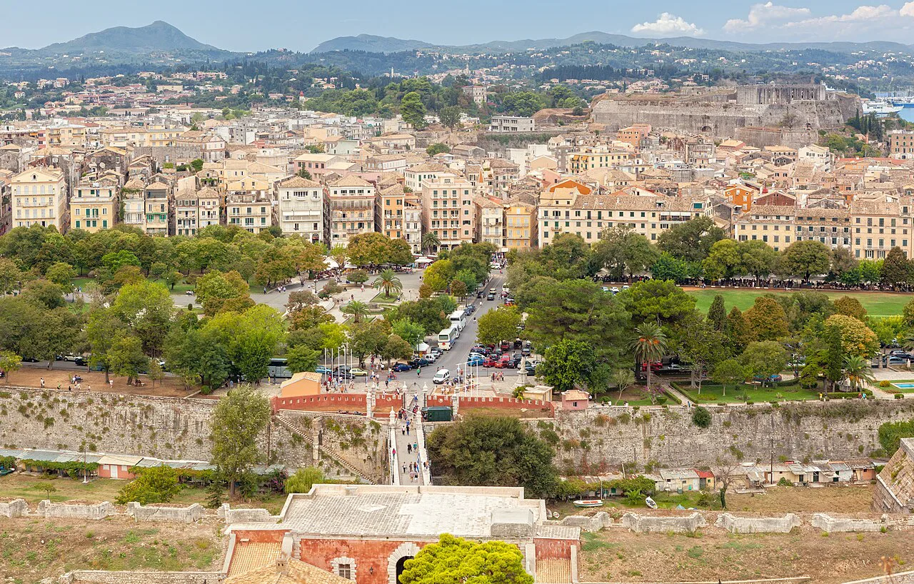 Old Corfu town aerial