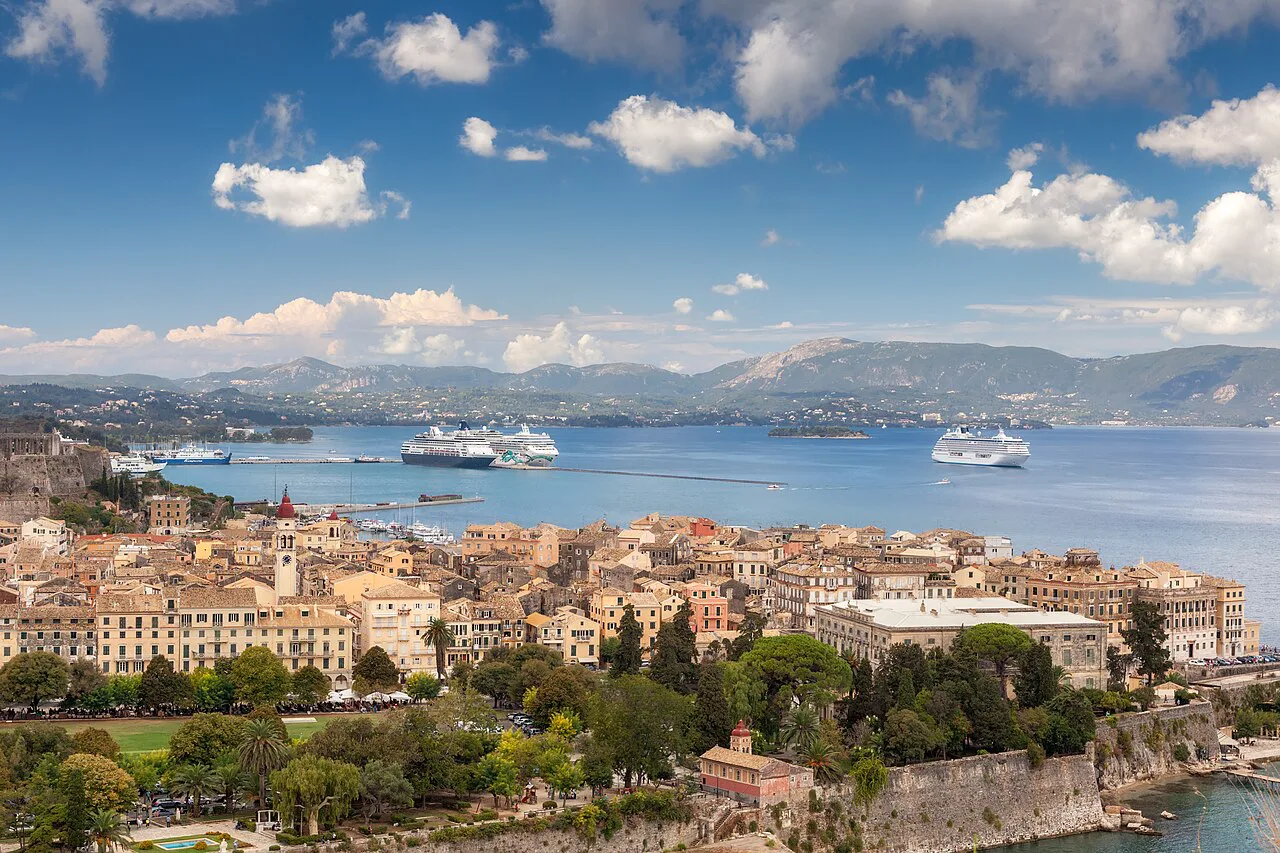 Old Corfu town aerial