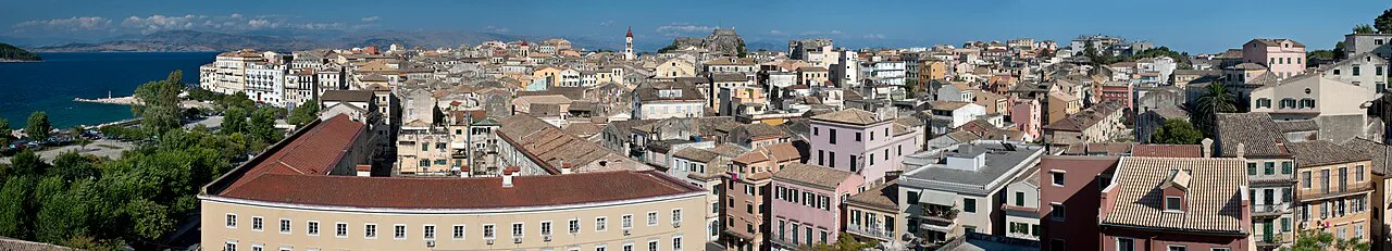 Corfu island old town panoramic Greece