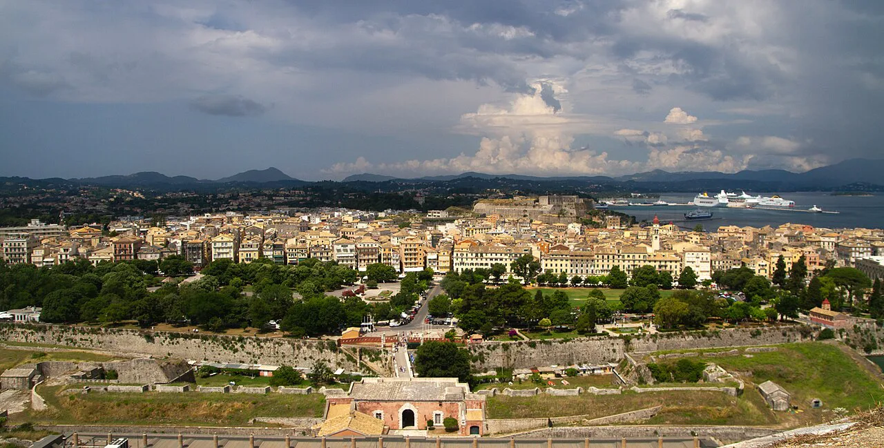 Old town of Corfu, view from fort