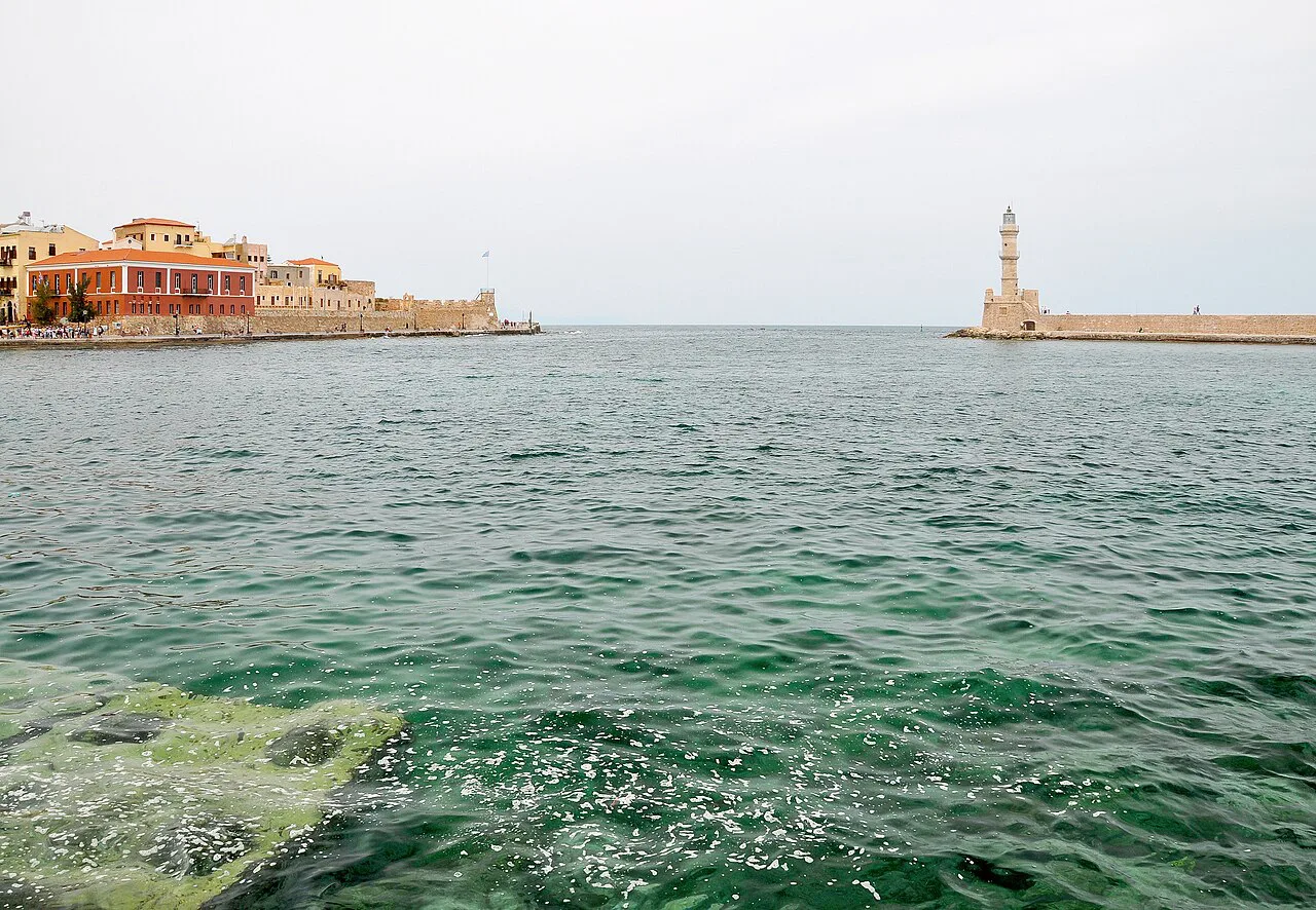 Chania Old Harbour in Crete, Greece