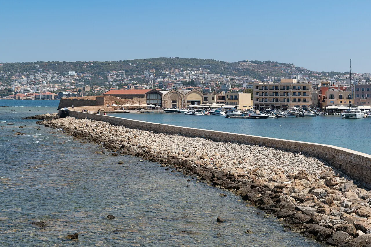 Chania, Old Harbour view, Aug, Crete
