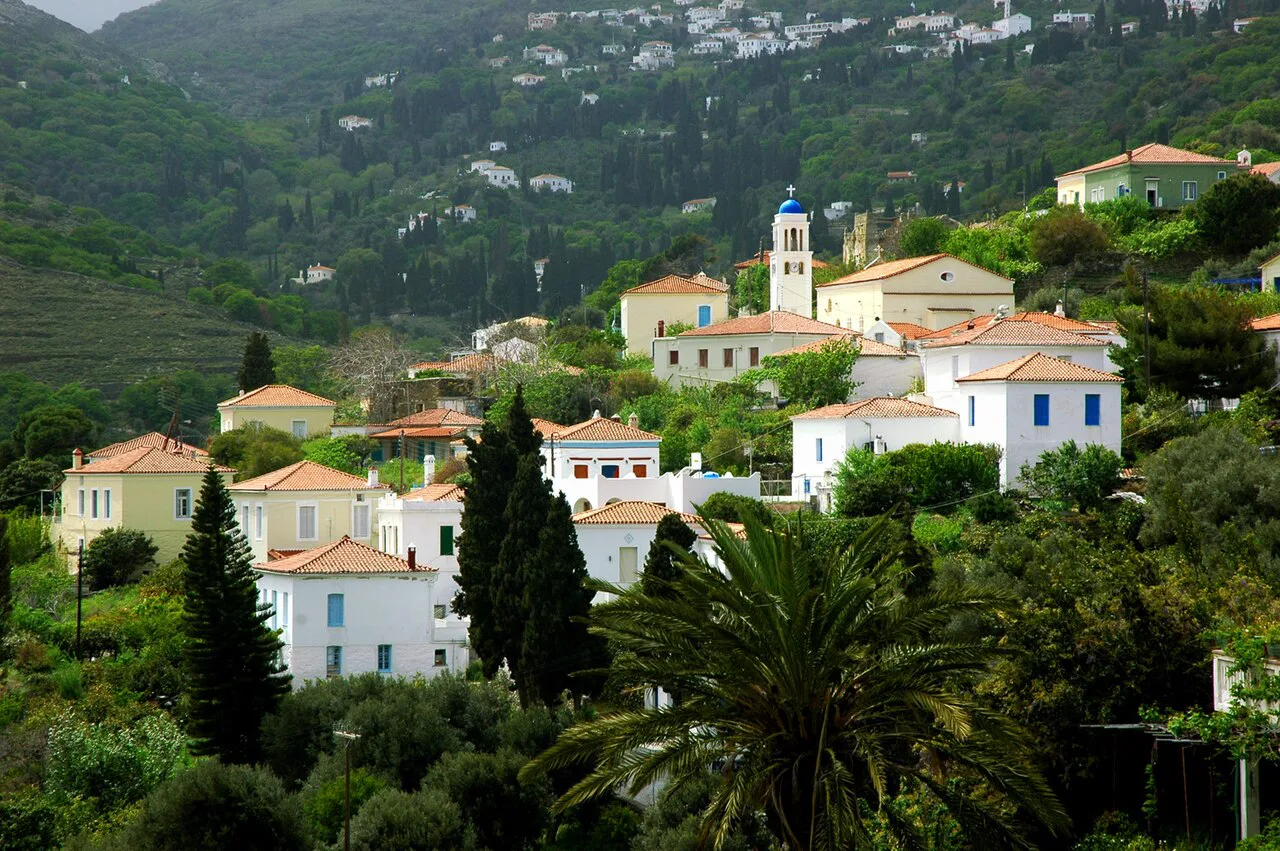 Stenies village, Andros island, Greece