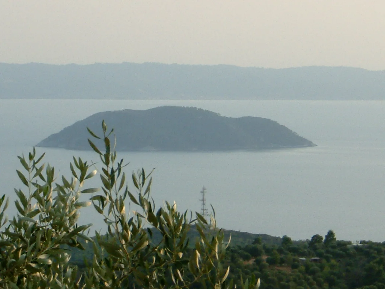 Kelyfos Island, Toroneos Gulf, Chalkidiki, Greece, View from Parthenonas