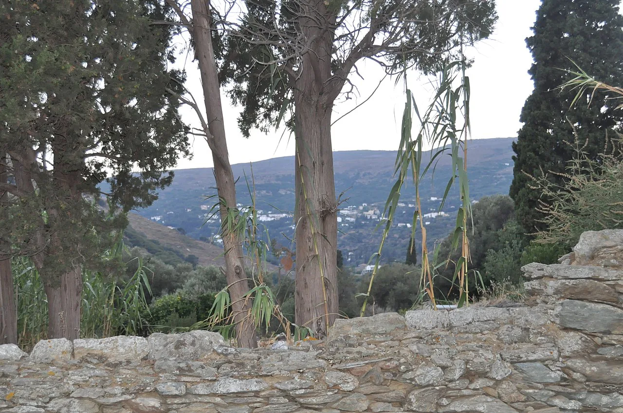 Andros island, Apikia village in the background, Greece