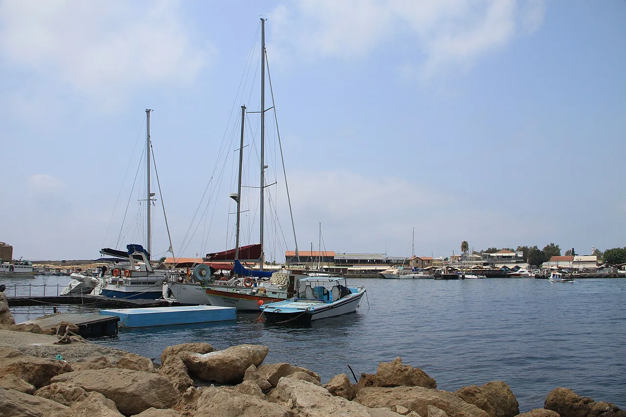 Boats in Paphos harbour