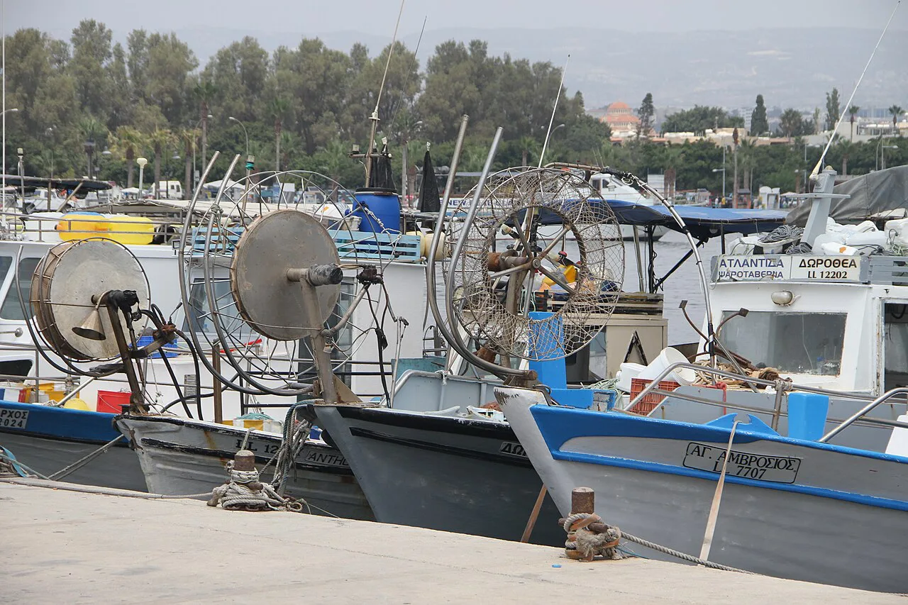 Boats in Paphos harbour