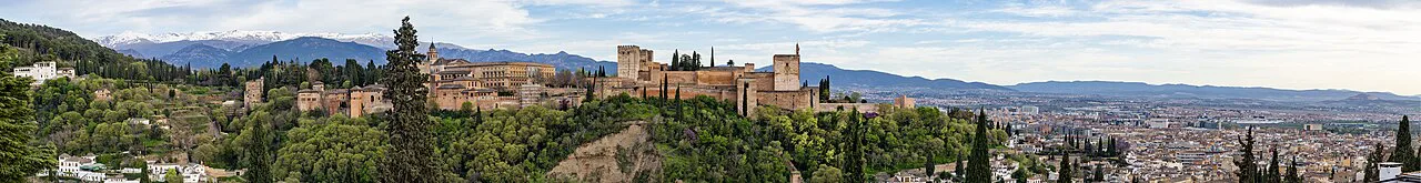 The Generalife and The Alhambra, Granada, Andalusia, Spain (Panorama)