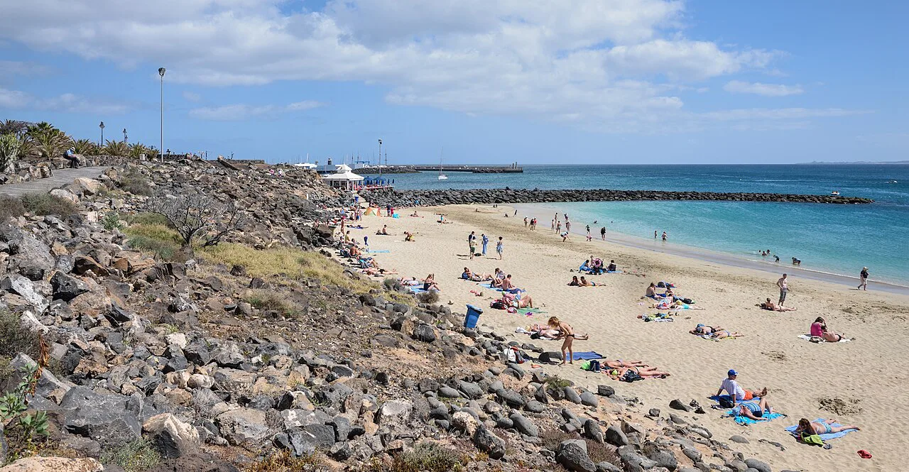 Lanzarote, Playa Blanca Beach towards Marina